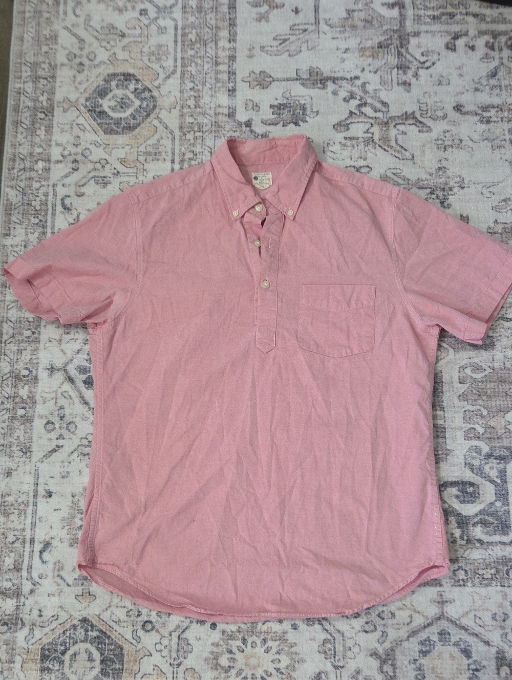 J Crew Men's Pink Oxford Short Sleeve
